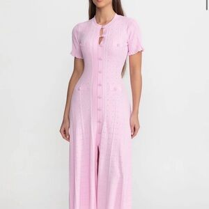 Sandro Like Women's Pink Short-Sleeve Knit Dress